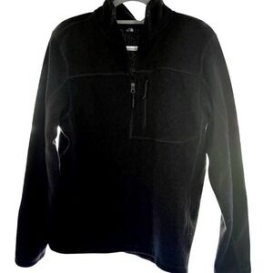 The‎ North Face Mens Fleece Pullover Quarter Zip Jacket Black Size M/M